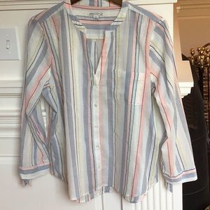 J. Crew Mercantile blouse with tie sleeve. L